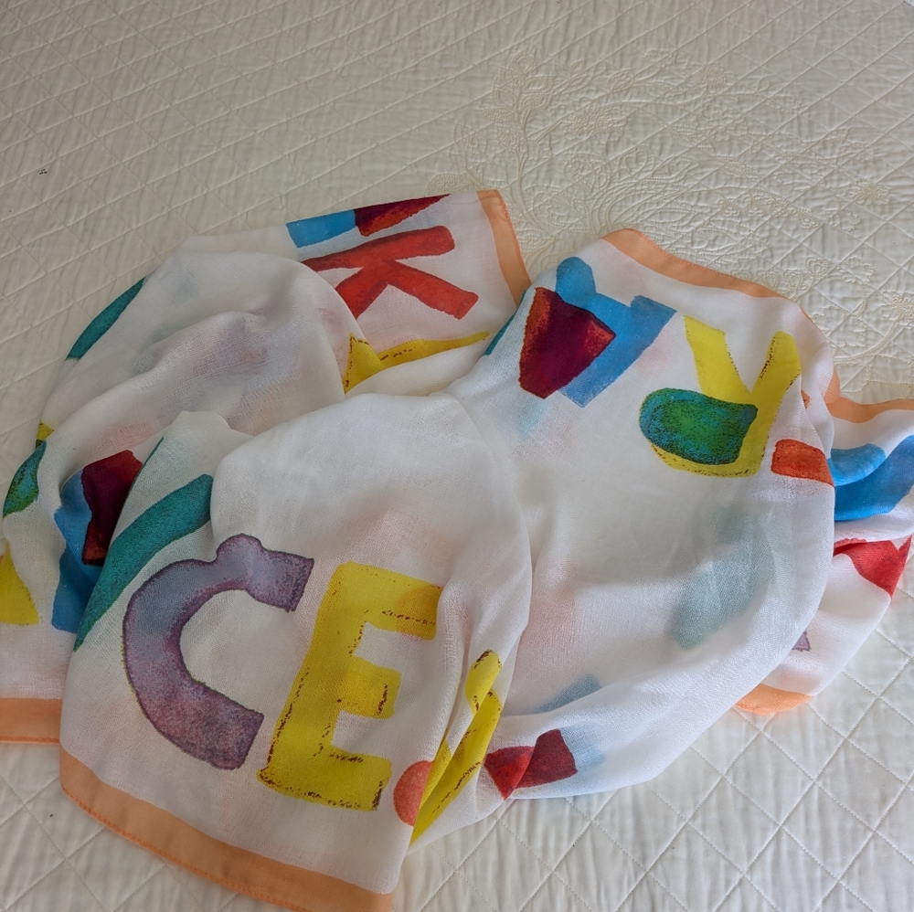Colorful Lettered Scarf